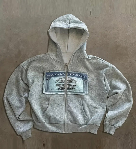 Zip-Up hoodie Y2K style (F)