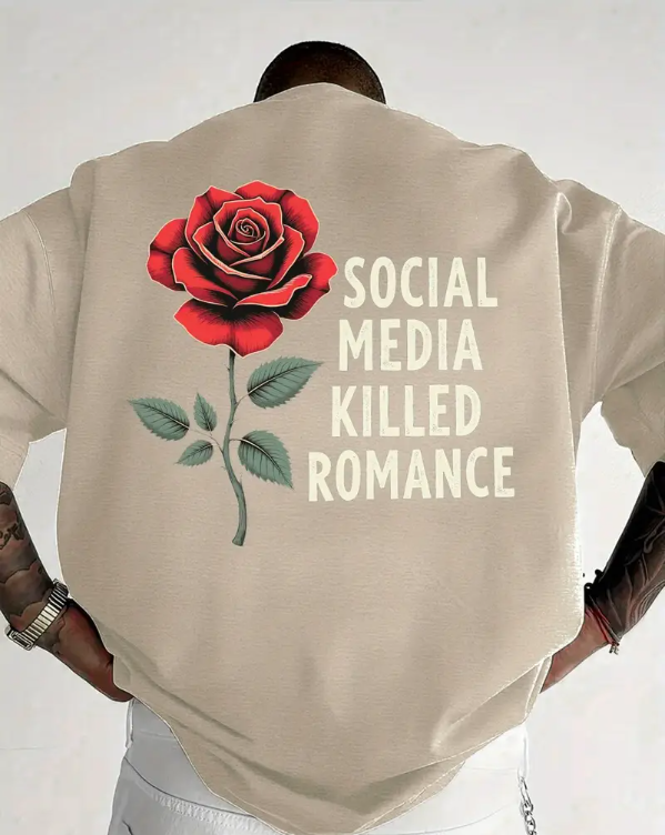 Tričko Social media killed romance