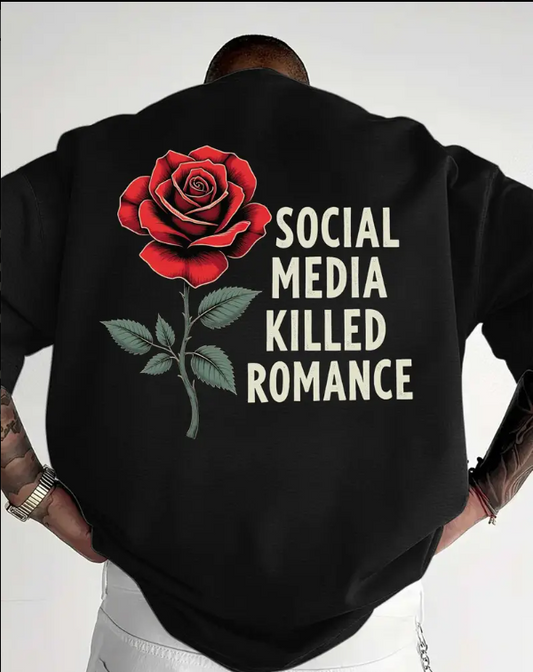 Tričko Social media killed romance