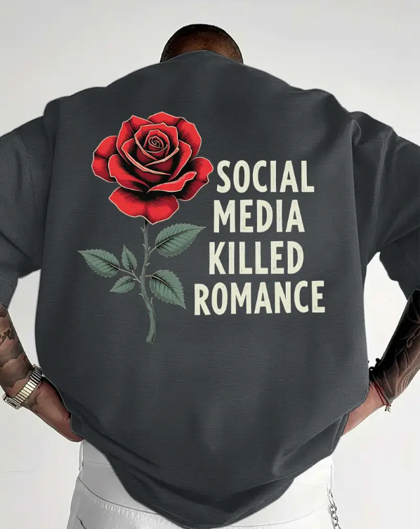 Tričko Social media killed romance